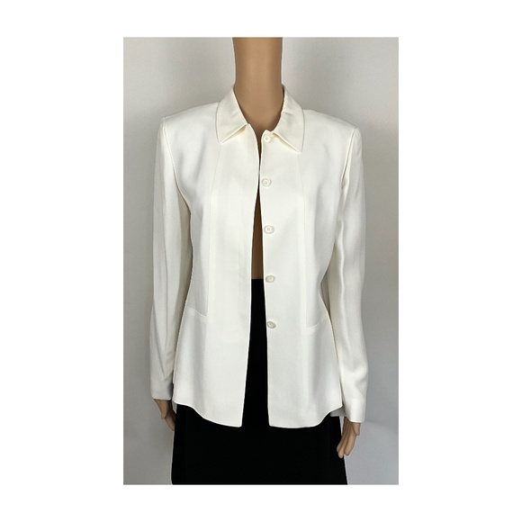 Anne Klein White Lightweight Blazer Size 10 - Picture 3 of 10